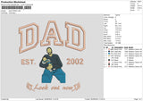 Dad 0708 Embroidery File 6 sizes