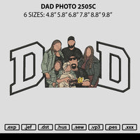 Dad Photo 2505c Embroidery File 6 sizes
