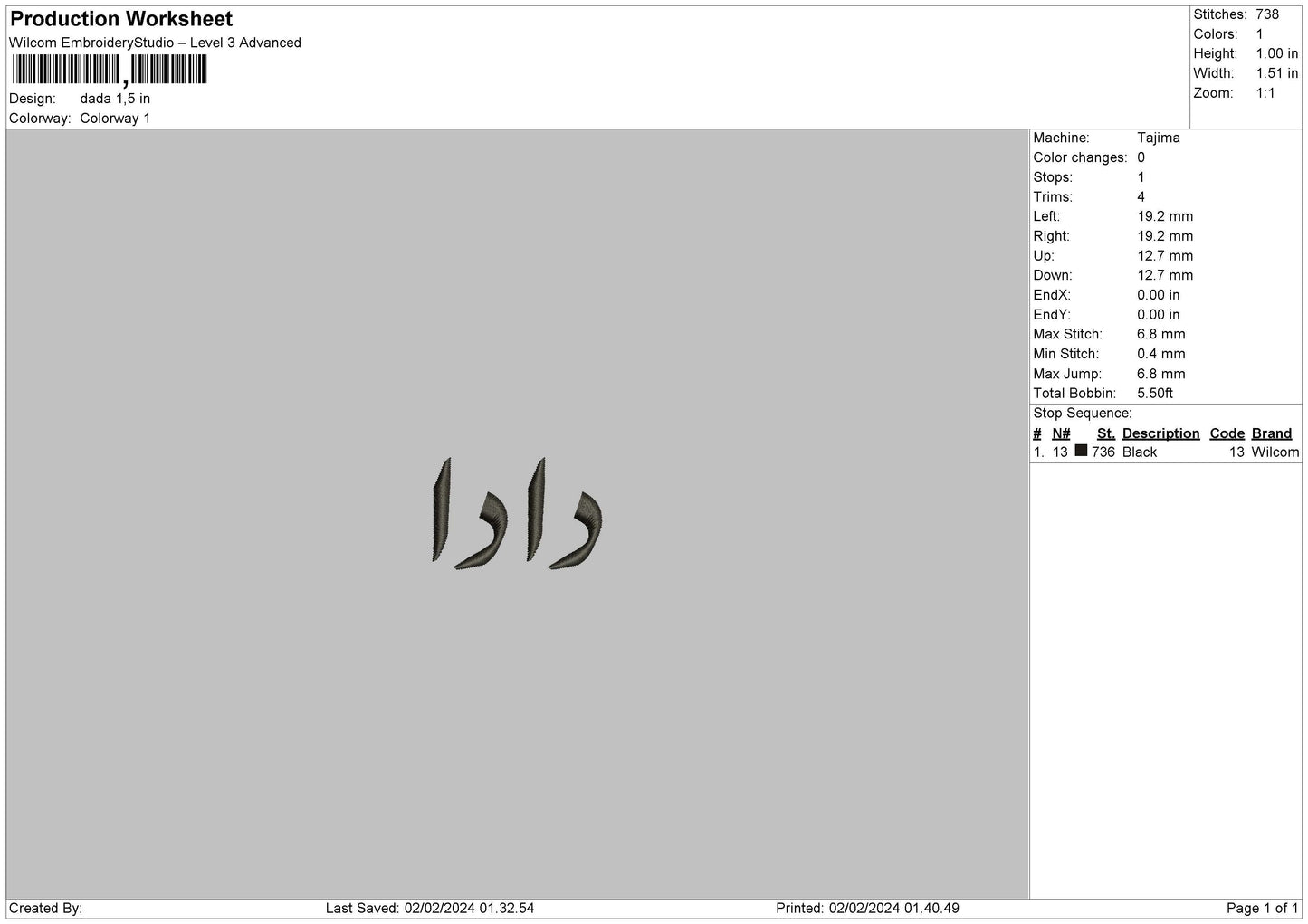 Arabic 0102 Embroidery File 6 sizes