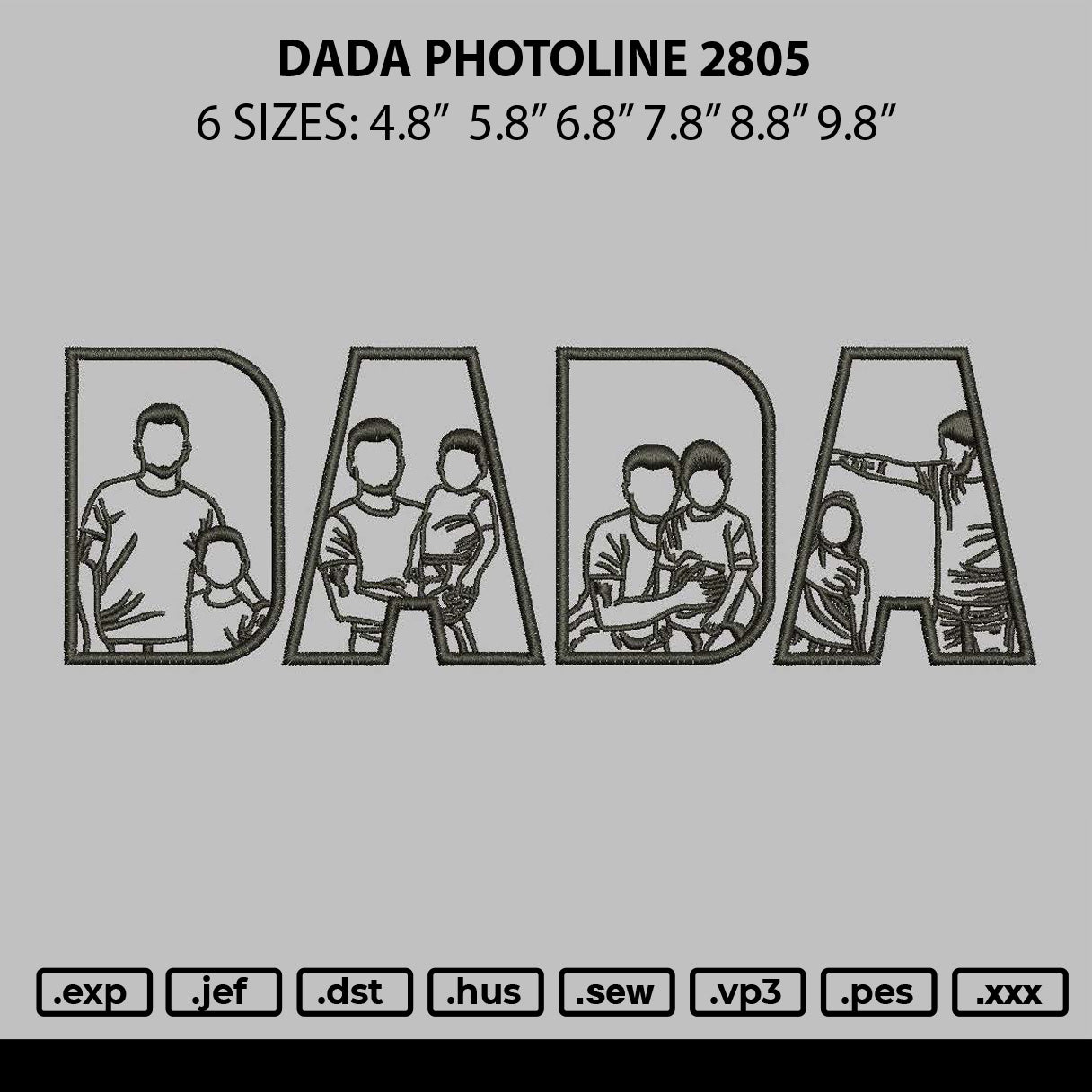 Dada Photoline 2805 Embroidery File 6 sizes