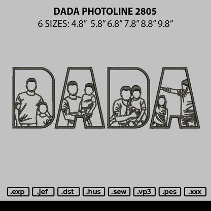 Dada Photoline 2805 Embroidery File 6 sizes