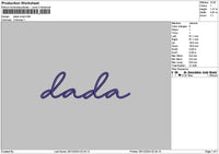Dadatext 03 Embroidery File 6 sizes
