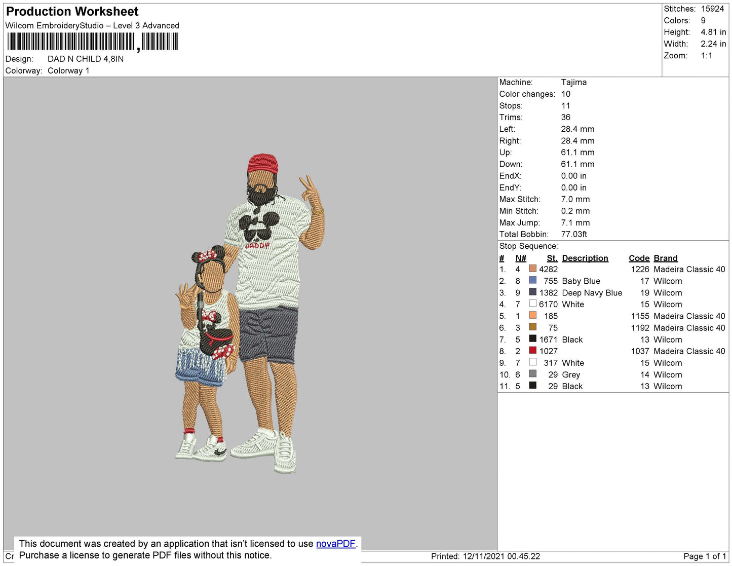 Dad N Child Embroidery File 4 size