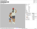 Dad N Child Embroidery File 4 size