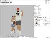 Dad N Child Embroidery File 4 size