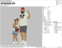 Dad N Child Embroidery File 4 size
