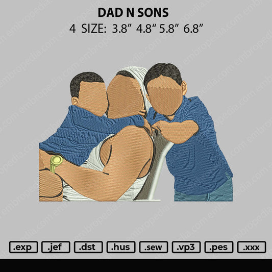 Dad N Son Embroidery File 4 size