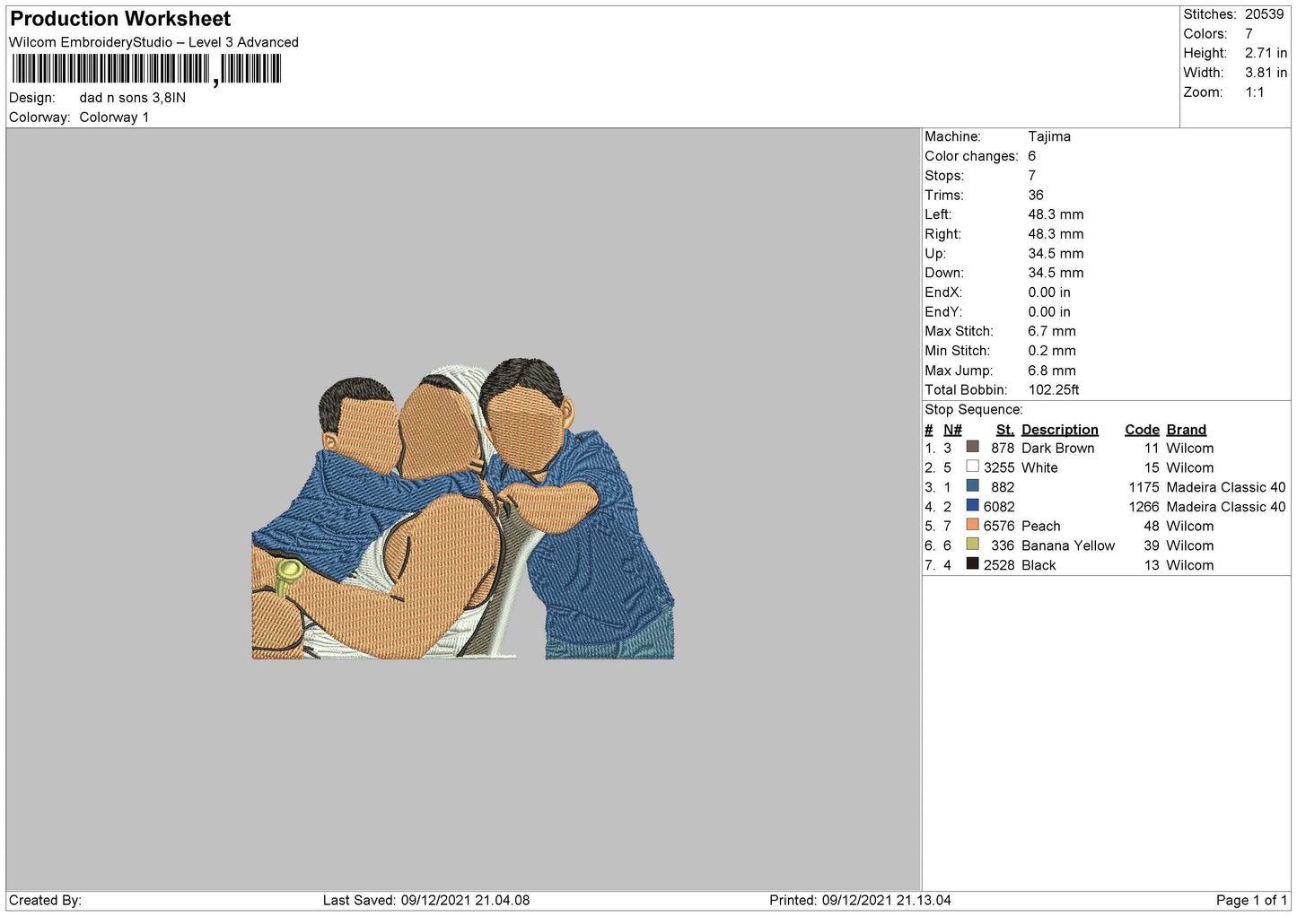 Dad N Son Embroidery File 4 size