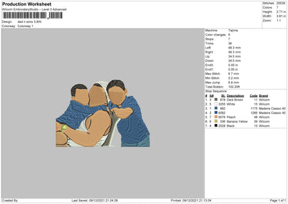 Dad N Son Embroidery File 4 size