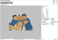 Dad N Son Embroidery File 4 size