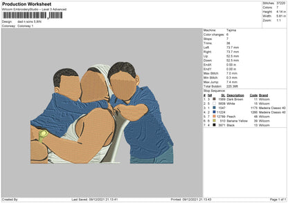 Dad N Son Embroidery File 4 size