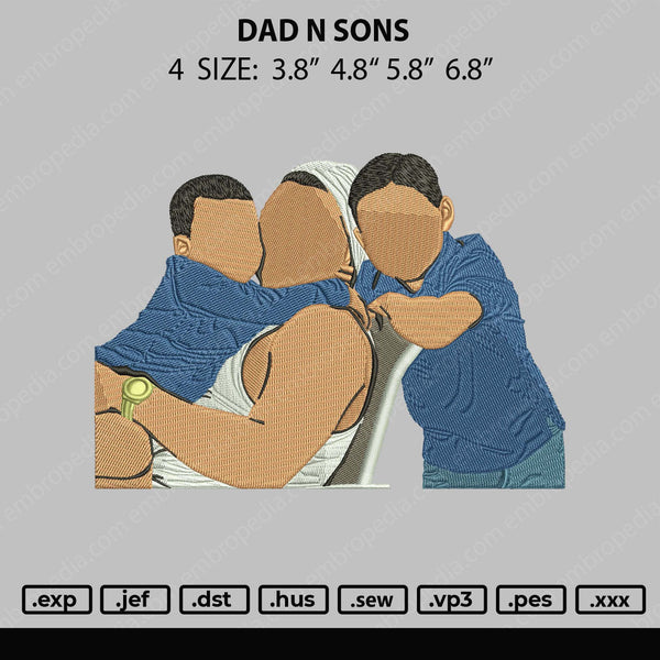 Dad N Son Embroidery File 4 size