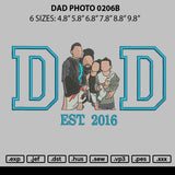 Dad Photo 0206b Embroidery File 6 sizes