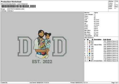 Dad Photo 0606a Embroidery File 6 sizes