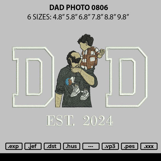 Dad Photo 0806 Embroidery File 6 sizes