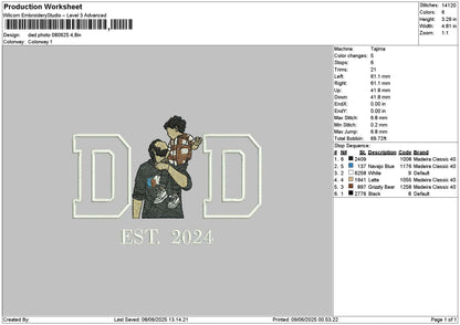Dad Photo 0806 Embroidery File 6 sizes