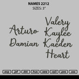 Names 2212 Embroidery File 6 sizes