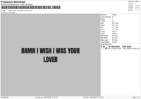 Wish Text Embroidery File 6 sizes