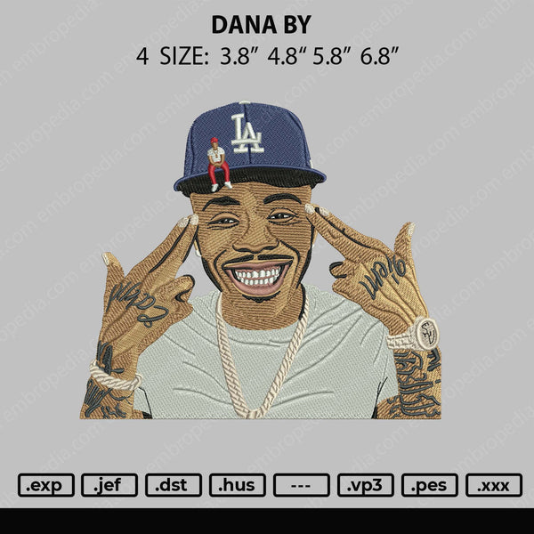 Dana By Embroidery File 4 size