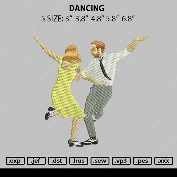 Dancing Embroidery File 4 size