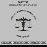 Dare Text Embroidery File 6 sizes