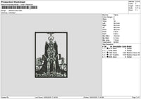 Darkness Rectangle Devil Embroidery File 6 sizes