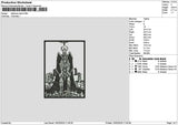 Darkness Rectangle Devil Embroidery File 6 sizes