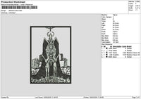 Darkness Rectangle Devil Embroidery File 6 sizes