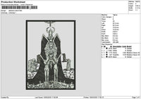 Darkness Rectangle Devil Embroidery File 6 sizes