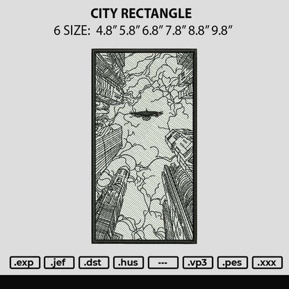 City Rectangle Embroidery File 6 sizes