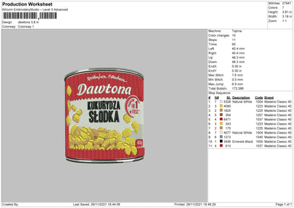 Dawtona Embroidery File 4 size