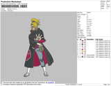 Deidara V2 Embroidery File 4 size