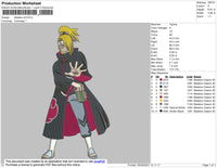 Deidara V2 Embroidery File 4 size
