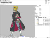 Deidara V2 Embroidery File 4 size