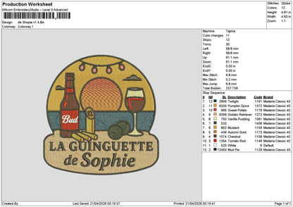 Sophietext V1 V2 Embroidery File 6 sizes
