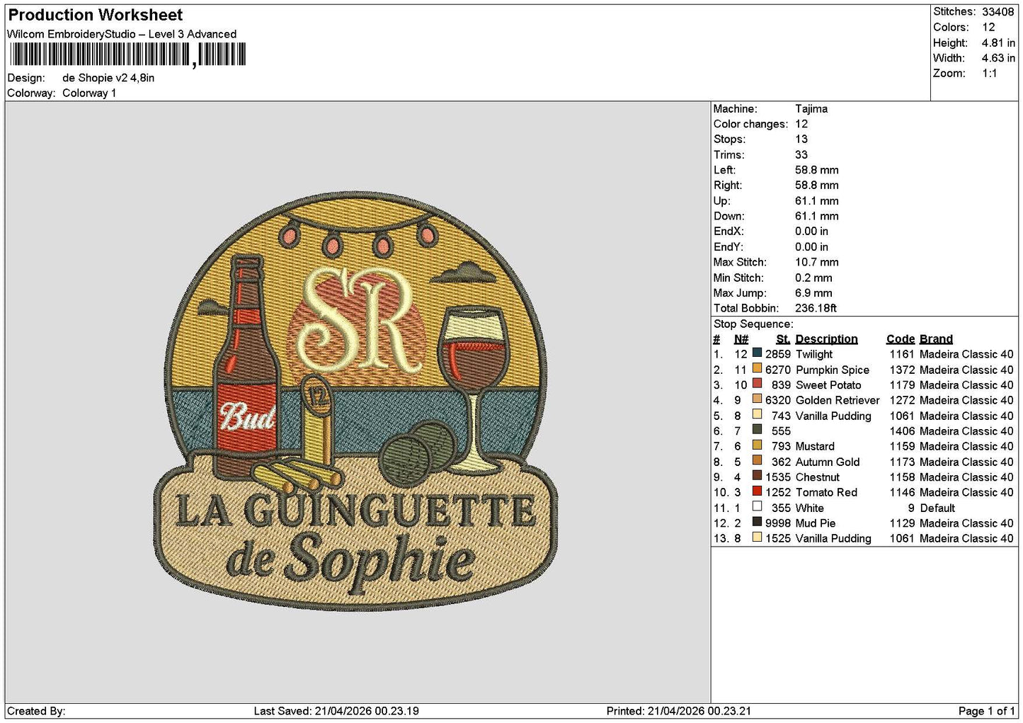 Sophietext V1 V2 Embroidery File 6 sizes