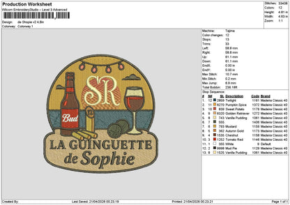 Sophietext V1 V2 Embroidery File 6 sizes