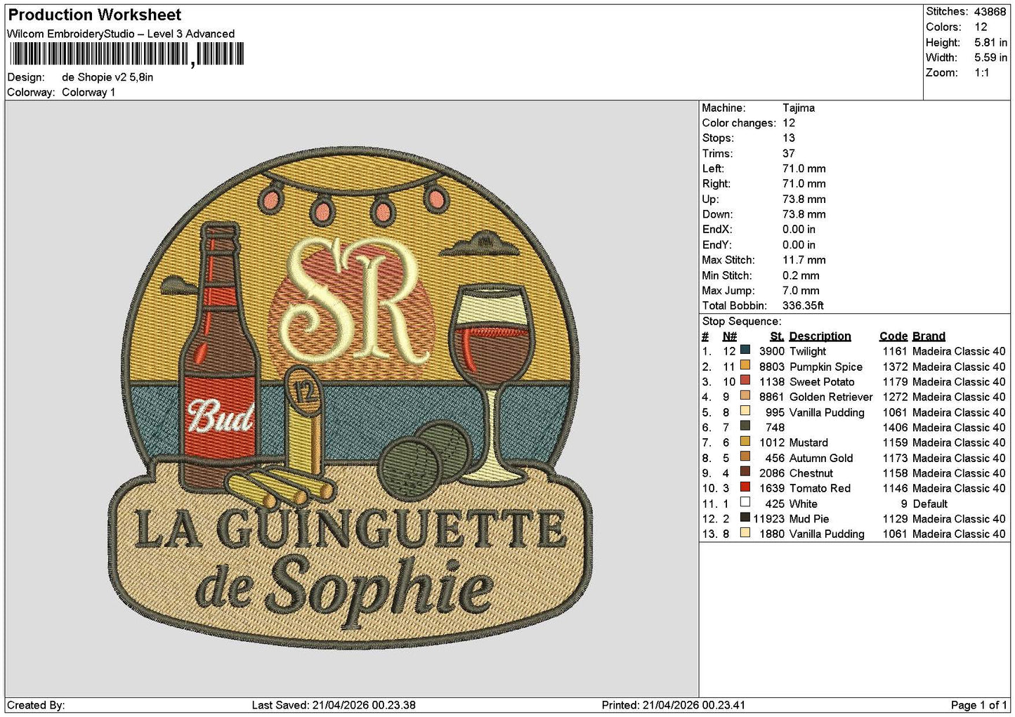 Sophietext V1 V2 Embroidery File 6 sizes