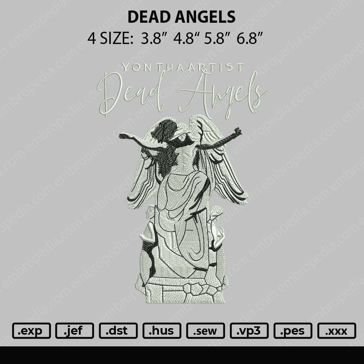 Dead Angels Embroidery File 4 size