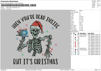 Dead Inside Christmas Embroidery File 4 size