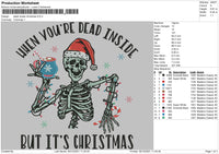 Dead Inside Christmas Embroidery File 4 size