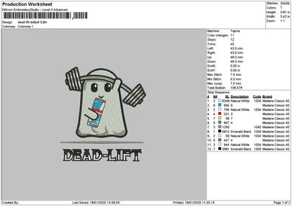Ghost Rebull 02 Embroidery File 6 sizes