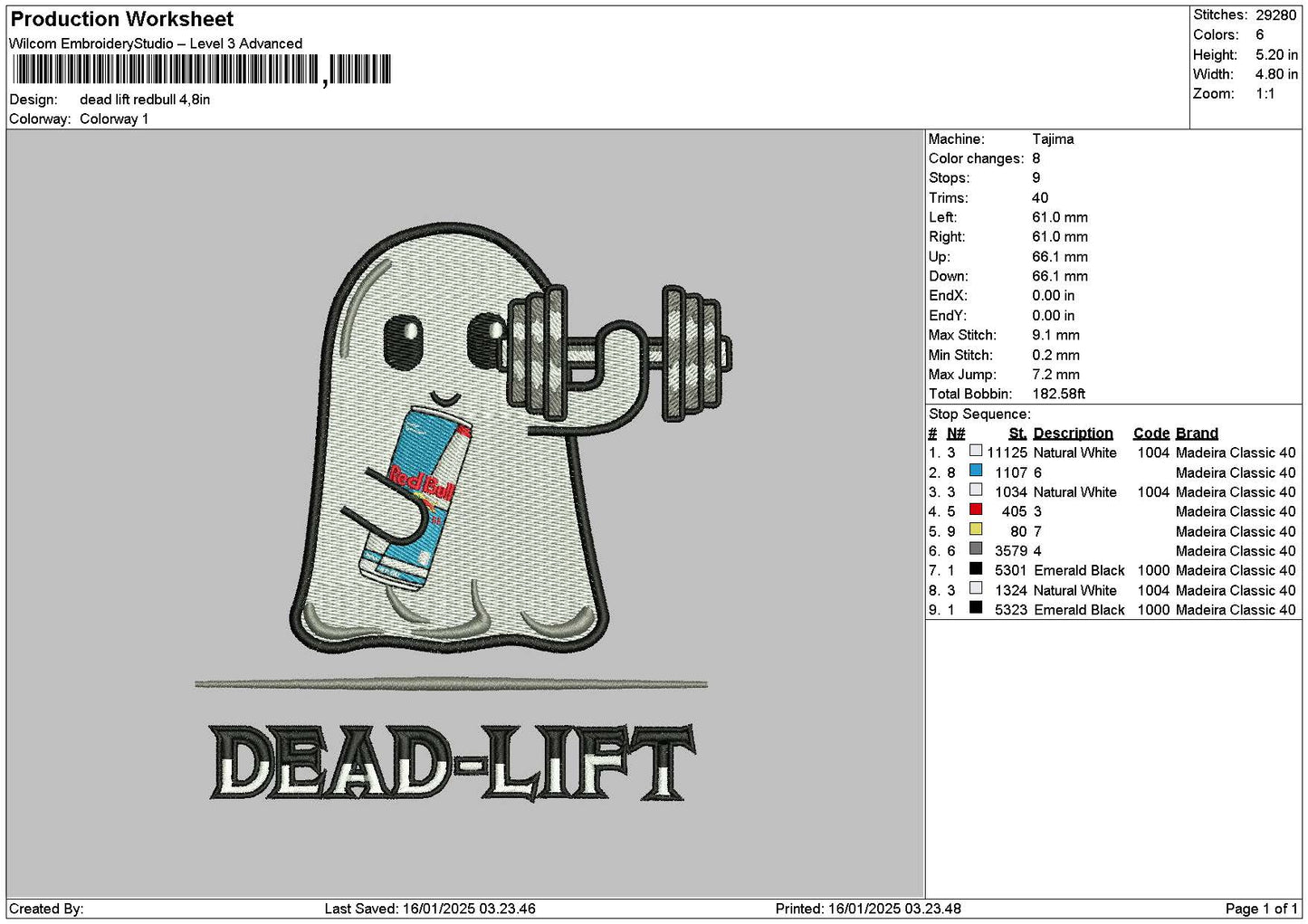 Ghost Redbull 01 Embroidery File 6 sizes