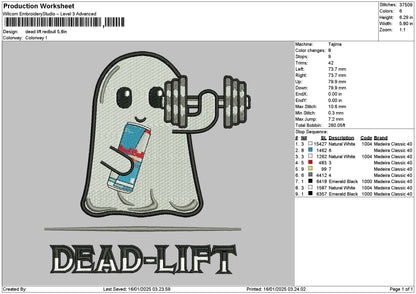 Ghost Redbull 01 Embroidery File 6 sizes