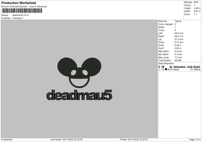 Mouse Text Embroidery File 6 sizes