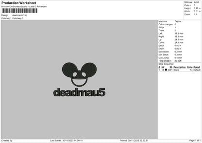 Mouse Text Embroidery File 6 sizes