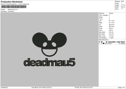 Mouse Text Embroidery File 6 sizes