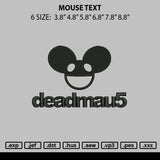 Mouse Text Embroidery File 6 sizes