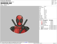 Deadpool Embroidery File 4 size