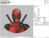Deadpool Embroidery File 4 size